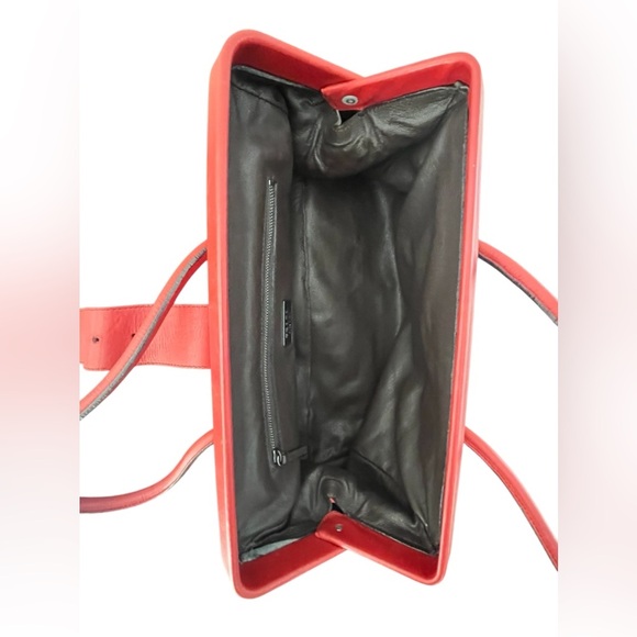 Prada Authentic Vintage with Red Purse Bag Handled Pony Style Calfskin Leather - Picture 9 of 14